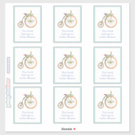 Circus Bike blauw Boekplaat Sticker