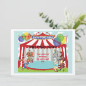 Circus Birthday Card Kaart (Staand voorkant)