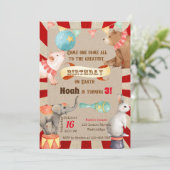 Circus Birthday Invitation, Circus Invitation (Debout devant)
