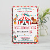 Circus Birthday Invitation - Vintage Big Top Party (Debout devant)