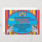 Circus Birthday Invite Kaart (Voorkant / Achterkant)