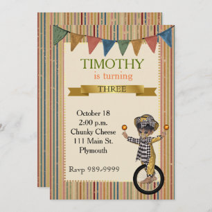 Circus Birthday Party Invitation Kaart