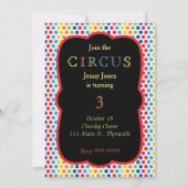 Circus Birthday Party Invitation Kaart (Achterkant)