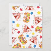 Circus Birthday Party Invitation Kaart (Achterkant)