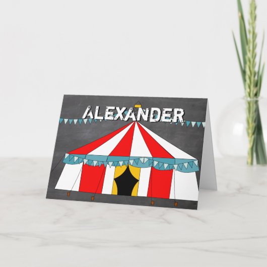 Circus Birthday Party Kaart (Voorkant)