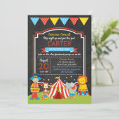 Circus Birthday Uitnodiging (Staand voorkant)