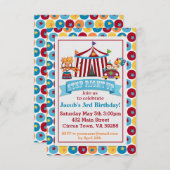 Circus Birthday Uitnodiging (Voorkant / Achterkant)