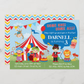 Circus Birthday Uitnodiging (Voorkant / Achterkant)