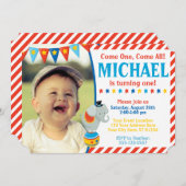 Circus Birthday Uitnodiging | Carnival Thema (Voorkant / Achterkant)