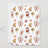 Circus Carnaval Baby shower Uitnodiging (Achterkant)