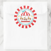 Circus carnaval Birthday Round Label Sticker (Tas)