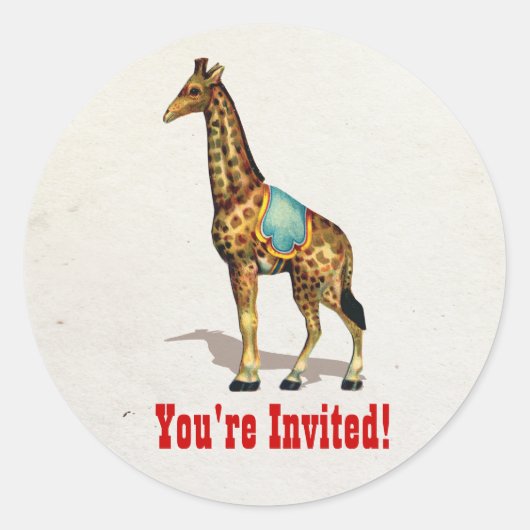 Circus Carnaval Dieren Giraffe Stickers (Voorkant)