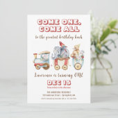 Circus Carnaval Festival Animal Train Kind Verjaar Kaart (Staand voorkant)