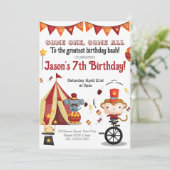 Circus Carnaval Festival Dieren Kids Verjaardag Kaart (Staand voorkant)