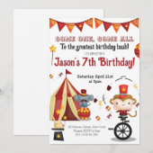 Circus Carnaval Festival Dieren Kids Verjaardag Kaart (Voorkant / Achterkant)