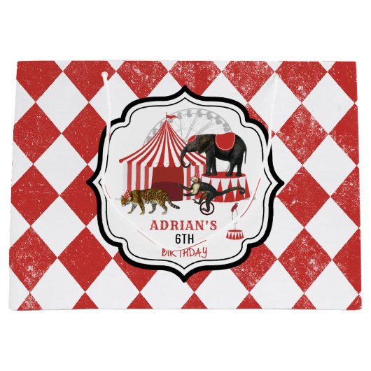 Circus carnaval festival thema grote top verjaarda groot cadeauzakje (Voorkant)