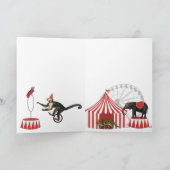 Circus carnaval festival thema grote top verjaarda kaart (Binnen)