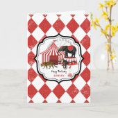 Circus carnaval festival thema grote top verjaarda kaart (Gele Bloem)