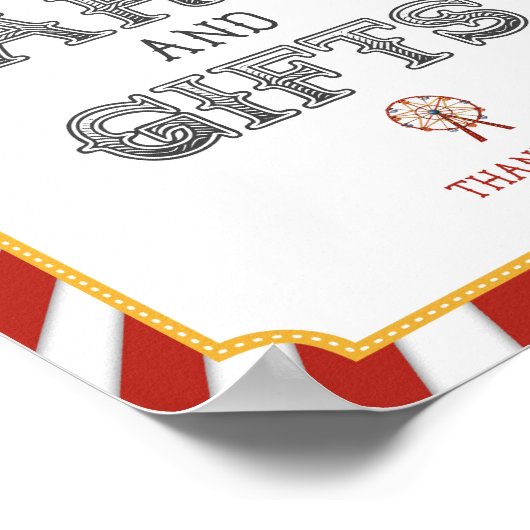 Circus carnaval kaarten en geschenken feest teken poster (Hoek)