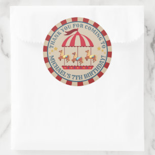 Circus carnaval orthday Rondlabel Ronde Sticker