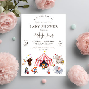 Circus Carnaval schattig Dier Baby shower Kaart