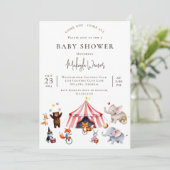 Circus Carnaval schattig Dier Baby shower Kaart (Staand voorkant)
