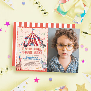 Circus Carnaval Tent Dieren Verjaardagsfoto Kaart