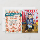 Circus Carnaval Verjaardag Foto Uitnodiging (Voorkant)