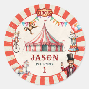 Circus Carnaval Verjaardag Ronde Sticker