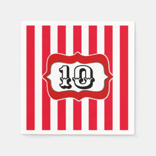 Circus carnaval verjaardagsfeest DIY AGE strepen Servet