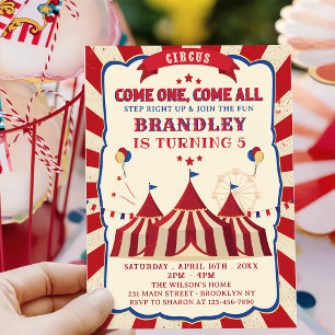  Circus Carnaval Verjaardagsfeest Kaart