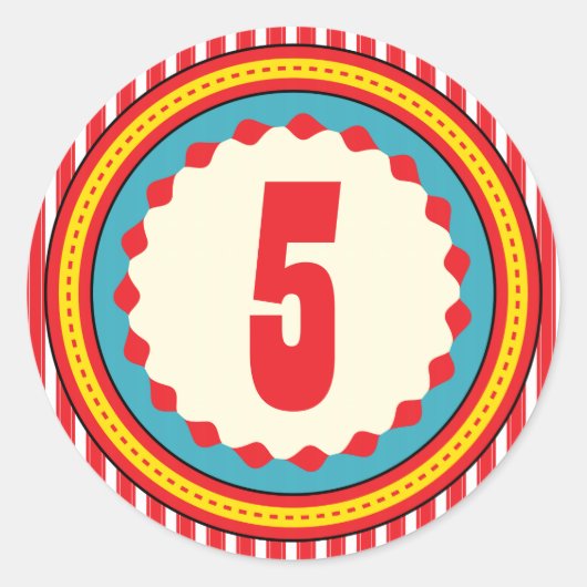 Circus Carnaval Verjaardagsfeestje Sticker (Voorkant)