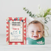 Circus carnaval verjaardagsuitnodiging Big Top Kaart (Staand voorkant)