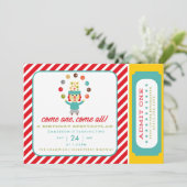 CIRCUS CARNIVAL ANNIVERSAIRE invitation DE L'INVIT (Debout devant)