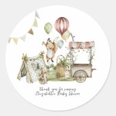 Circus Carnival | Baby shower bossen Ronde Sticker (Voorkant)
