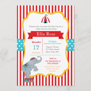 Circus Carnival Baby Shower Invitaties Kaart