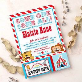 Circus Carnival Baby shower Party Invitation Kaart