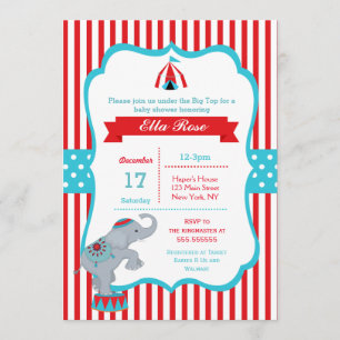 Circus Carnival Big Top Baby Shower-uitvindingen Kaart