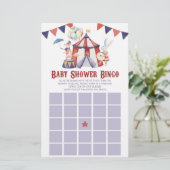 Circus Carnival Bingo Baby shower Game Briefpapier (Staand voorkant)