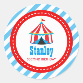 Circus Carnival Birthday Baby shower Ronde Sticker
