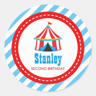 Circus Carnival Birthday Baby shower Ronde Sticker