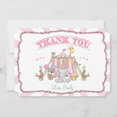 Circus Carnival Birthday Dank je wel Kaart (Voorkant)