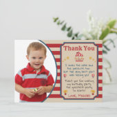 Circus Carnival Birthday Hartelijk dank, kaart met (Staand voorkant)