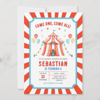 Circus Carnival Birthday Invitation