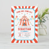 Circus Carnival Birthday Invitation (Debout devant)