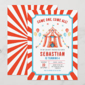 Circus Carnival Birthday Invitation (Devant / Derrière)