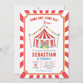 Circus Carnival Birthday Invitation