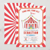 Circus Carnival Birthday Invitation (Devant / Derrière)