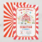 Circus Carnival Birthday Invitation (Devant / Derrière)