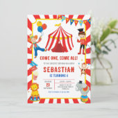 Circus Carnival Birthday Invitation (Debout devant)